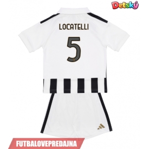 Lacne Dětský Futbalové dres Juventus Manuel Locatelli #5 2026-27 Krátky Rukáv - Domáci (+ trenírky)
